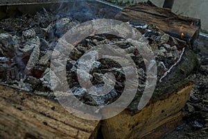 Stove, fireplace, burning coal