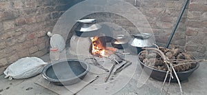 Stove fours (Chulha) of rural surroundings.