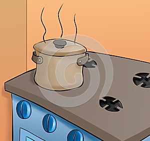 Stove in the kitchen