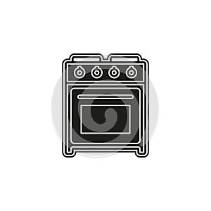 stove oven icon, vector gas stove, kitchen cooking appliance