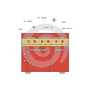 Stove, oven line icon isolated on white background.
