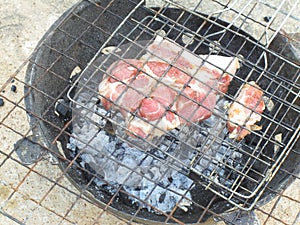 Stove use charcoal for grill food