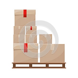 Stowage boxes stacked and sealed