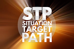 STP - Situation Target Path acronym, business concept background