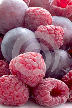 Straberries and grapes