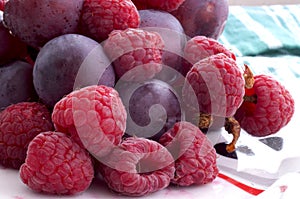 Straberries and grapes