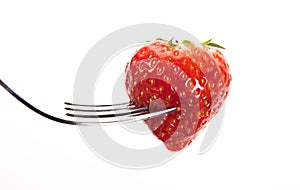 Straberry on a fork