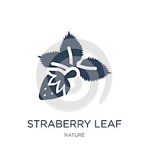 straberry leaf icon in trendy design style. straberry leaf icon isolated on white background. straberry leaf vector icon simple