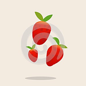 Straberry set vector design.Fresh strawbeery