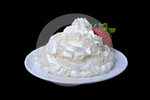 The straberry in whiped cream