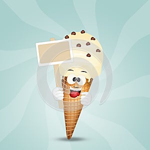 Stracciatella ice cream cone