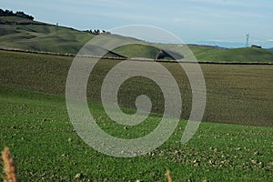 Hills on the road to Volterra. Volterra. Pisa. Tuscany. Italy photo