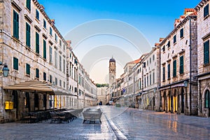 Stradun - old famous street in Dubrovnik, Croatia. photo