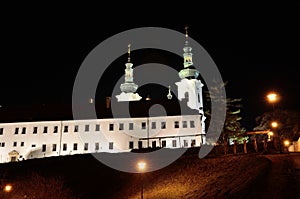 Strahov Monastery in Prague by night