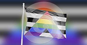 Straight Ally Pride Flag. Coming out. LGBT symbol. Stop homophobia. Human rights and tolerance. Love concept. 3d rendering