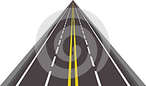 Straight asphalted road vector