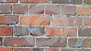 Straight brick wall up close