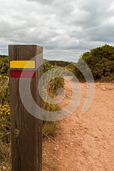 Straight on fingerpost in the Algarve, Portugal