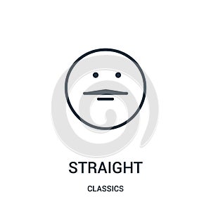 straight icon vector from classics collection. Thin line straight outline icon vector illustration. Linear symbol