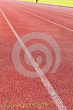 Straight lanes of running track