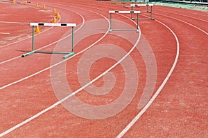 Straight lanes of running track