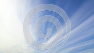 Straight line clouds as sun rays