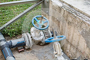 Straight line of potable water pipe on sunrise