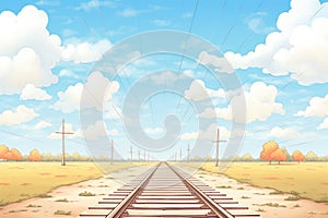 straight railroad tracks disappearing into the distance