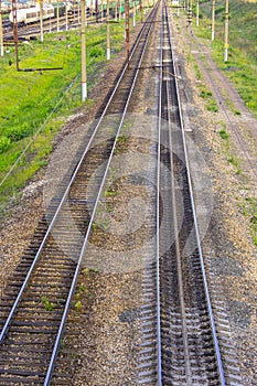 Straight railroad tracks