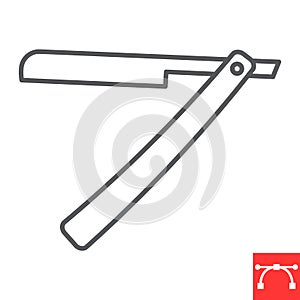 Straight razor line icon