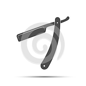 Straight razor. Simple vector illustration for websites, apps and theme design