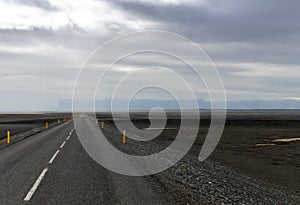 Straight road. Iceland