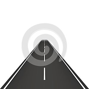 Straight road isolated on transparent background. Vector illustration.