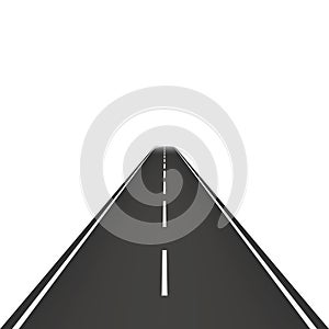 Straight road isolated on transparent background. Vector illustration. photo