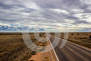 straight road through the nullarbor dessert of Australia, South Australia, Australia