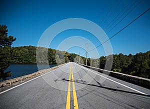 Straight road and pathway