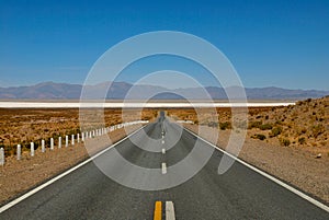 straight road towards salinas grandes, Jujuy, Argentina