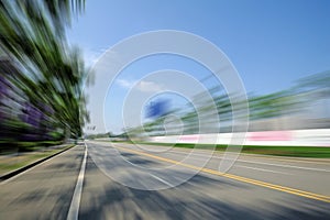 Straight road under blue sky