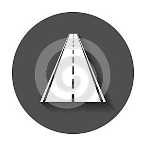 Straight road with white markings vector illustration. Highway r