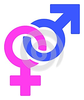 Straight Sex Symbol Raster Icon Flat Illustration