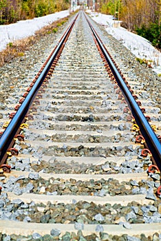 Straight single track railroad