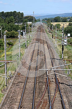 Straight stretch West Coast Main Line Hest Bank