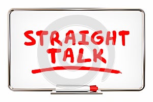 Straight Talk Honest Discussion Writing Words Board