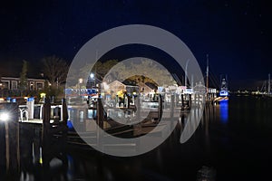 Straight Wharf Harbor Night Nantucket Island