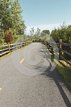 Straightaway bend Blackstone River Greenway