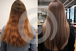 Before And After Straightening For Sick, Cut, And Healthy Hair