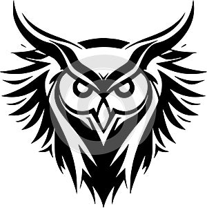 Owl - minimalist and flat logo - vector illustration