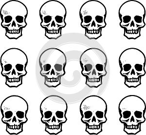 Skulls - minimalist and flat logo - vector illustration photo