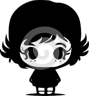 Chibi - minimalist and flat logo - vector illustration