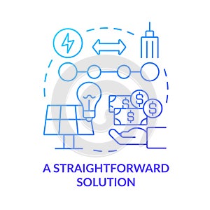Straightforward solution blue gradient concept icon